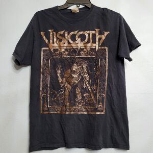 Visigoth Bells of Awakening Metal Band T-Shirt Black Gold Graphic Tee Gothic Art